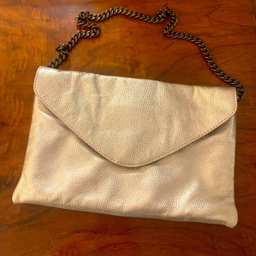 J. Crew Gold Leather Bag